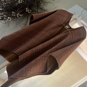 Talbots cape rust brown tan XS/S gold toggle